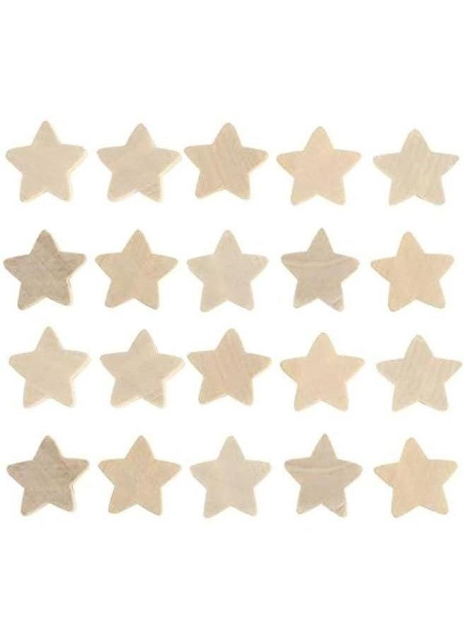 Star Beads 50pcs Wooden Unfinished Assorted for Craft Bracelet Necklace Jewelry Making Crafts Circle