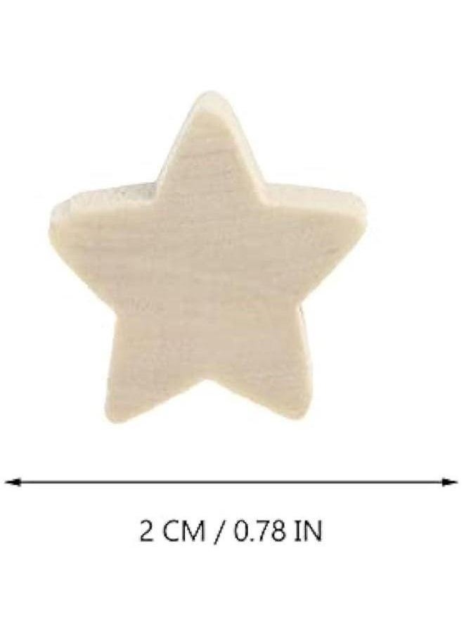Star Beads 50pcs Wooden Unfinished Assorted for Craft Bracelet Necklace Jewelry Making Crafts Circle