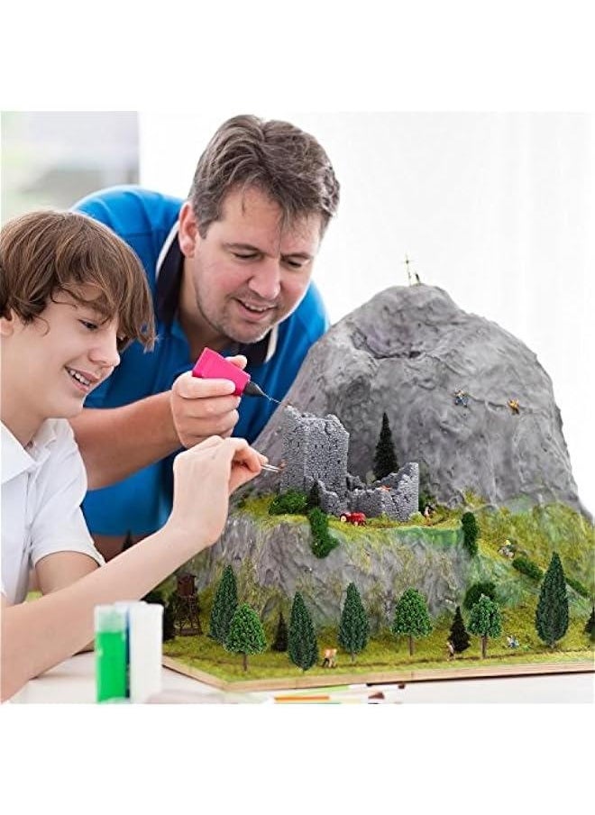 22 Pieces Model Trees 1.18 to 6.29 Inch Mixed Miniature Fake Diorama Tree Train Railroad Architecture Scenery for DIY Projects Crafts Scenery Landscape, Natural Green