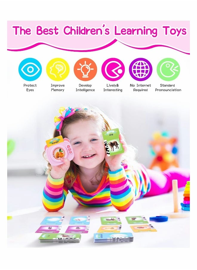 Talking Flash Cards for Toddler 2-6 Years Old, Preschool Montessori Educational Toys 112 Card 224 Sight Words Austism Sensory Toys for Autistic Children Birthday Gifts for Boys and Girls