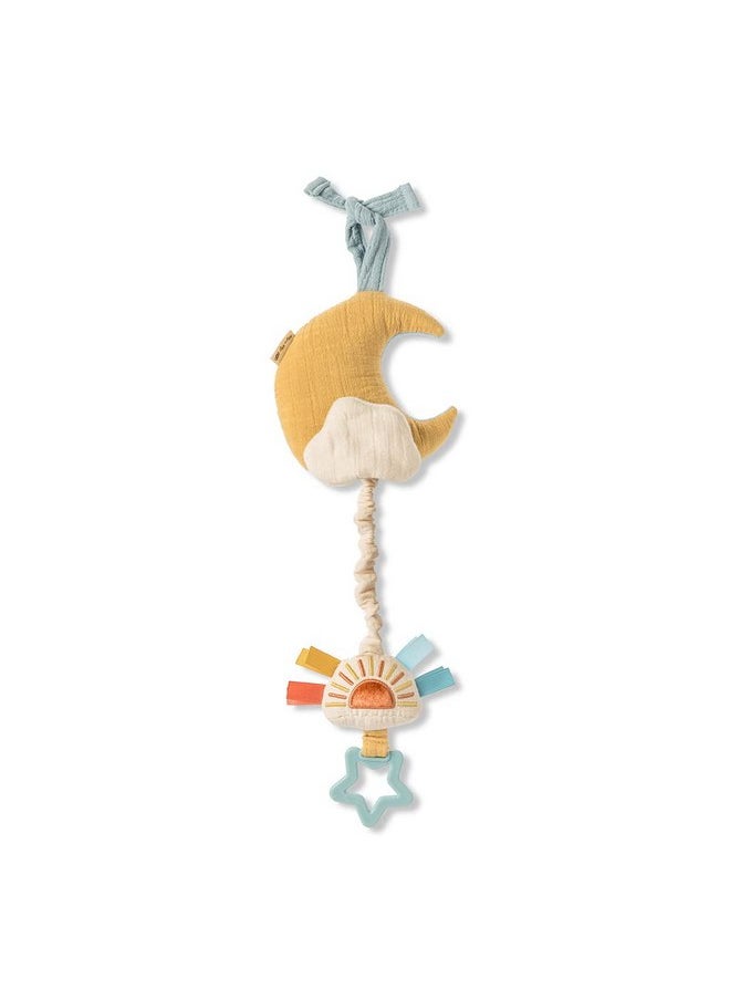 Itzy Ritzy - Musical Pull-Down Toy - Bitzy Notes Baby Musical Toy Attaches to Car Seat, Play Gym, or Stroller & Plays a Soothing Melody, Infant Toy for Ages 0 Months and Up (Moon)