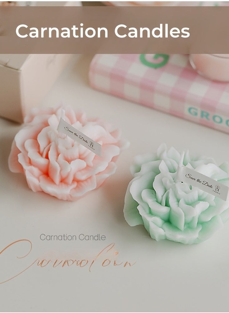 5pcs Elegant Carnation Flower Scented Candle - Ideal for Mother's Day, Valentine's,  u0026 Birthday Gifts - Paraffin Wax, Non-Electric, Versatile Use (Red, Pink, Purple, Blue, Green)