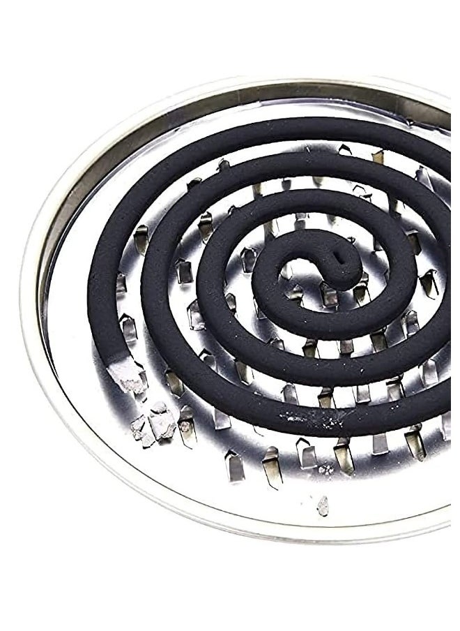 Mosquito Coil Holder with Cover Coil Incense Burner with Cover Metal Mosquito Sandalwood Tin for Home and Outdoor(4 PCS)