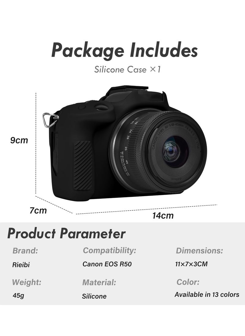 Case Compatible with Canon EOSR50 EOS R50, Soft Silicone Protective Case, Anti Scratch Soft Silicone Rubber Housing Case Shell Protective Cover Protector Guard
