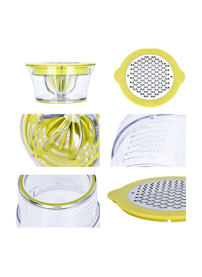Citrus Lemon Orange Juicer Manual Hand Squeezer with Built-in Measuring Cup and Grater, 12OZ, Green green