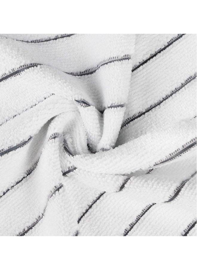 kitchen cloth dish towels,dish rags super absorbent, large and thick floppy towel,Nonstick Oil and Reusable, striped design 2 gray and 2 white