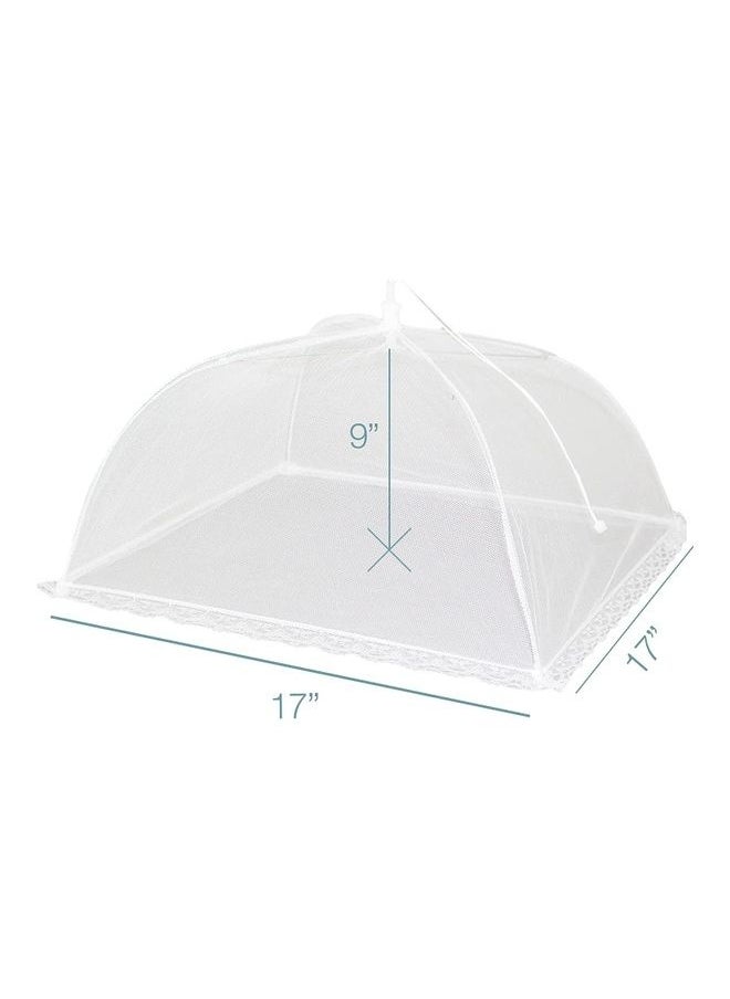 4-Piece Pop-Up Mesh Food Cover Set White 17x17x9inch