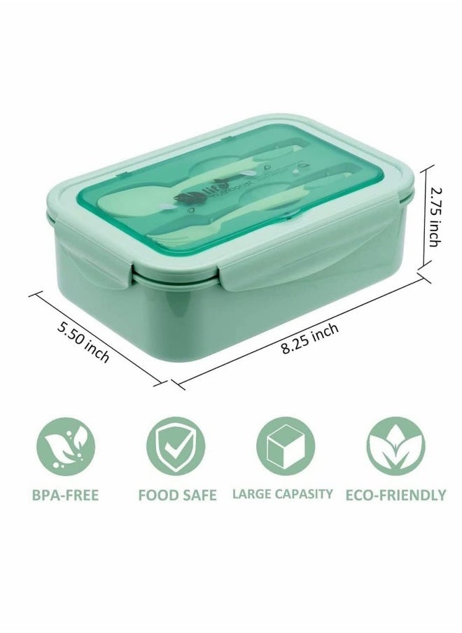 Bento Boxes for Adults 1400 ML Bento Lunch Box For Kids Childrens With Spoon u0026 Fork - Durable, Leak-Proof for On-the-Go Meal, BPA-Free, and Food-Safe Materials