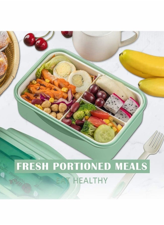 Bento Boxes for Adults 1400 ML Bento Lunch Box For Kids Childrens With Spoon u0026 Fork - Durable, Leak-Proof for On-the-Go Meal, BPA-Free, and Food-Safe Materials