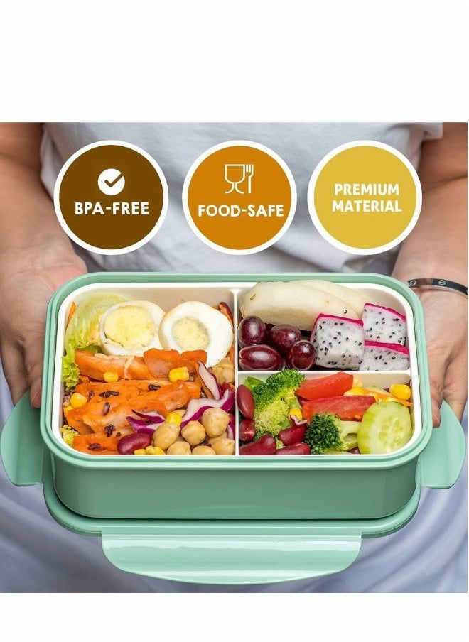 Bento Boxes for Adults 1400 ML Bento Lunch Box For Kids Childrens With Spoon u0026 Fork - Durable, Leak-Proof for On-the-Go Meal, BPA-Free, and Food-Safe Materials