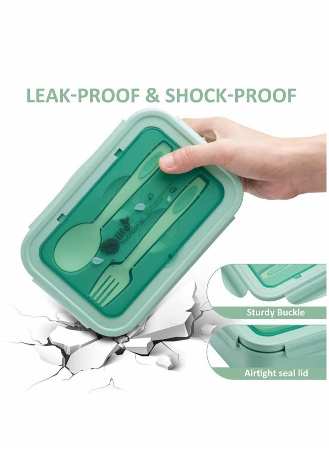 Bento Boxes for Adults 1400 ML Bento Lunch Box For Kids Childrens With Spoon u0026 Fork - Durable, Leak-Proof for On-the-Go Meal, BPA-Free, and Food-Safe Materials
