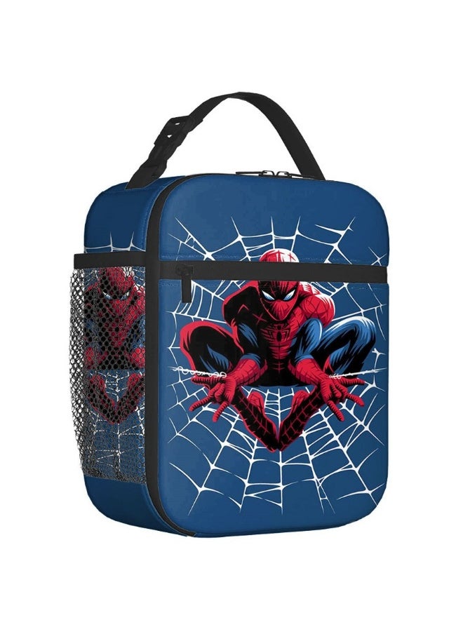 Spider-Man printed student meal bags, children's insulated handbags, boys and girls picnic ice packs