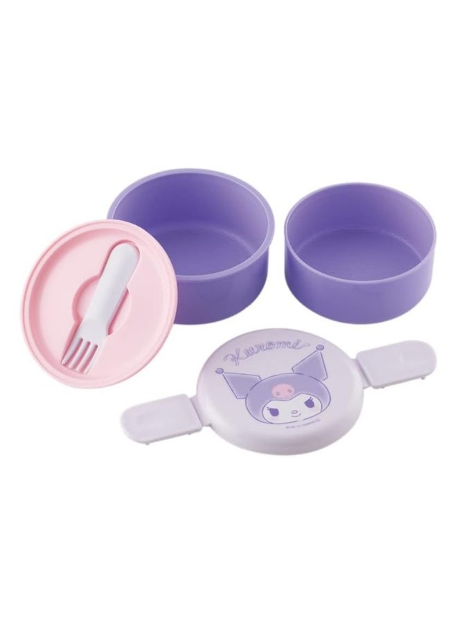 Kuromi 2 Tier Round Bento Bento Strap Ballad (17oz) - Cute - Microwave Safe