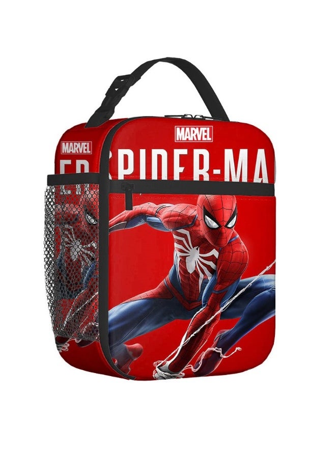 Spider-Man printed student meal bags, children's insulated handbags, boys and girls picnic ice packs