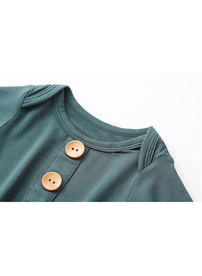 Newborn Baby Boy Girl Knotted Dress Hat Set Soft Bamboo Viscose Baby Pajamas Baby Robe with Hat