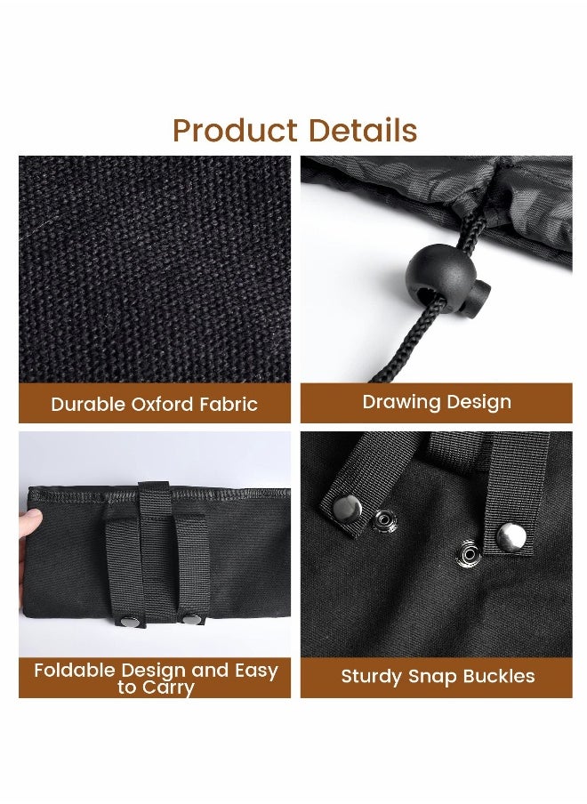 Canvas Bag, Black Collapsible Foraging Pouch, Garden Vegetable Storage Pouch Canvas Fruit Picking Bag, Mushroom Foraging Belt Bag for Outdoor Camping Hiking Hunting Travel Beachcombing