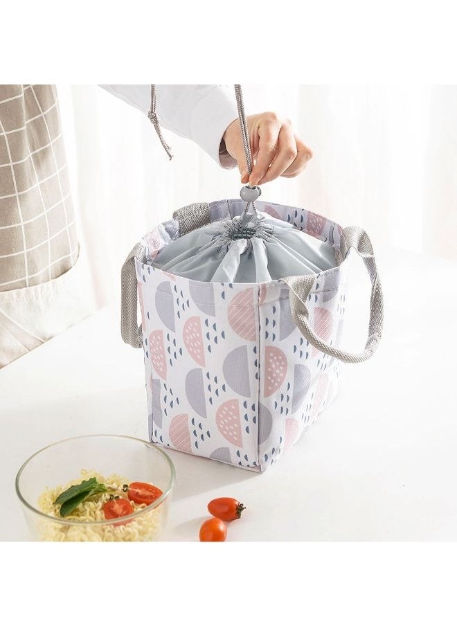 Drawstring Portable Lunch Bag Multicolor 20 x 20 x 13cm