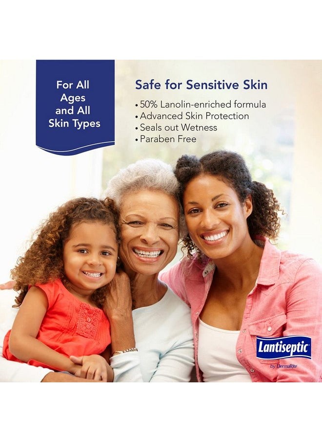 Lantiseptic Moisture Shield Original Skin Protectant - 50% Lanolin Enriched Skin Protectant Barrier Cream for Incontinence - Paraben Free, 1 Jar, 12oz