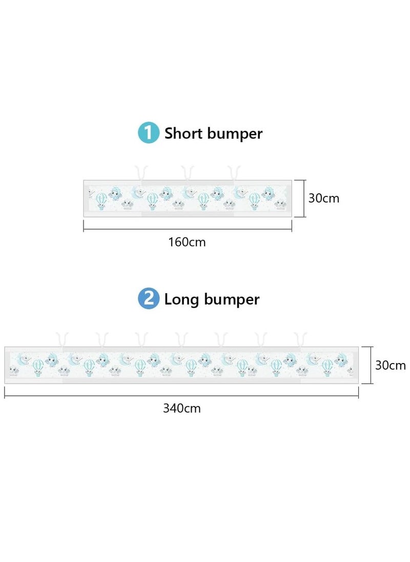 Cot Bumper, 2Pcs Breathable Mesh Cot Liner, Crib Rail Cover Baby Crib Bumper, Baby Boys Girls Breathable Crib Bed Liner Bumper
