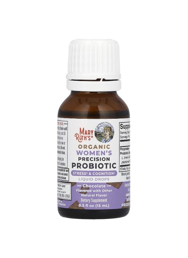 MaryRuth's, Organic Women's Precision Probiotic, Liquid Drops, Chocolate , 1.5 Billion CFU , 0.5 fl oz (15 ml)