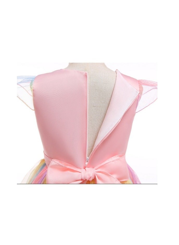 Princess Flower Cap Sleeve Maxi Dress Pink
