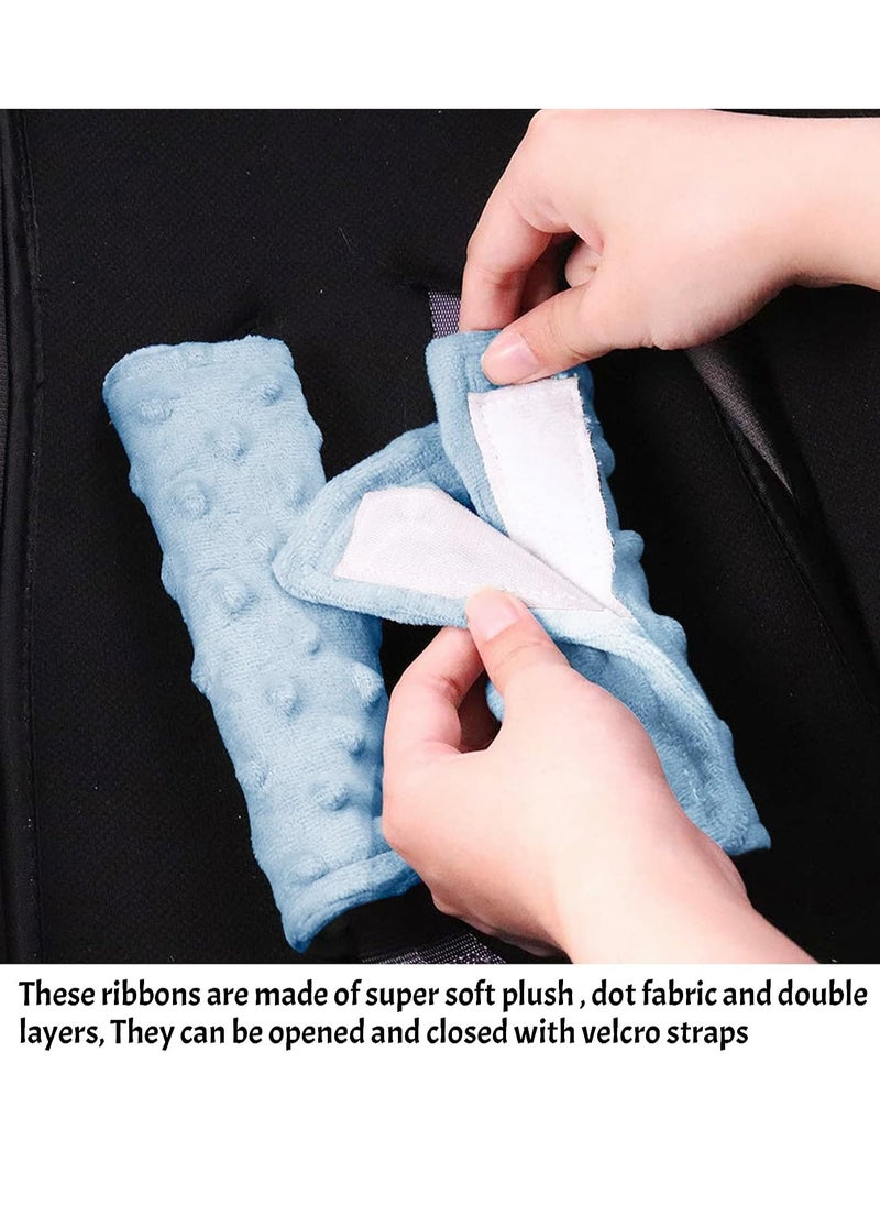 Baby Infant Car Seat Insert, Soft Head and Neck Support Pillow Headrest with Seat Belt Strap Covers Baby Car Seat Cushion Pad for Carseat Canopy Strollers Bouncers