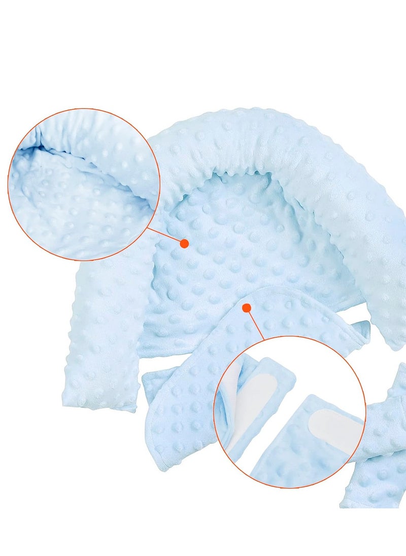 Baby Infant Car Seat Insert, Soft Head and Neck Support Pillow Headrest with Seat Belt Strap Covers Baby Car Seat Cushion Pad for Carseat Canopy Strollers Bouncers