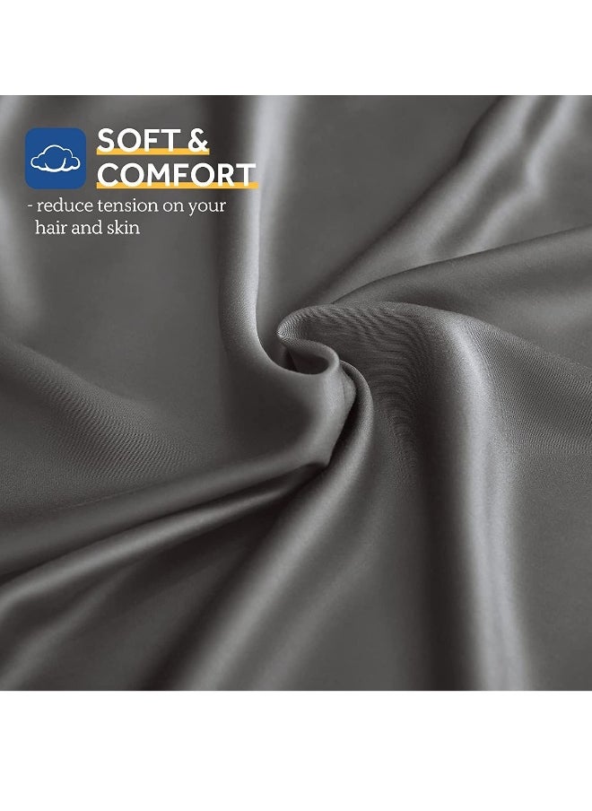 4 Pack Cooling Bed Sheets Set for Night Sweats, 100% Rayon from Bamboo Sheets, Queen Size Luxury Silky Feel Hotel Bedding Queen Size, Dark Grey