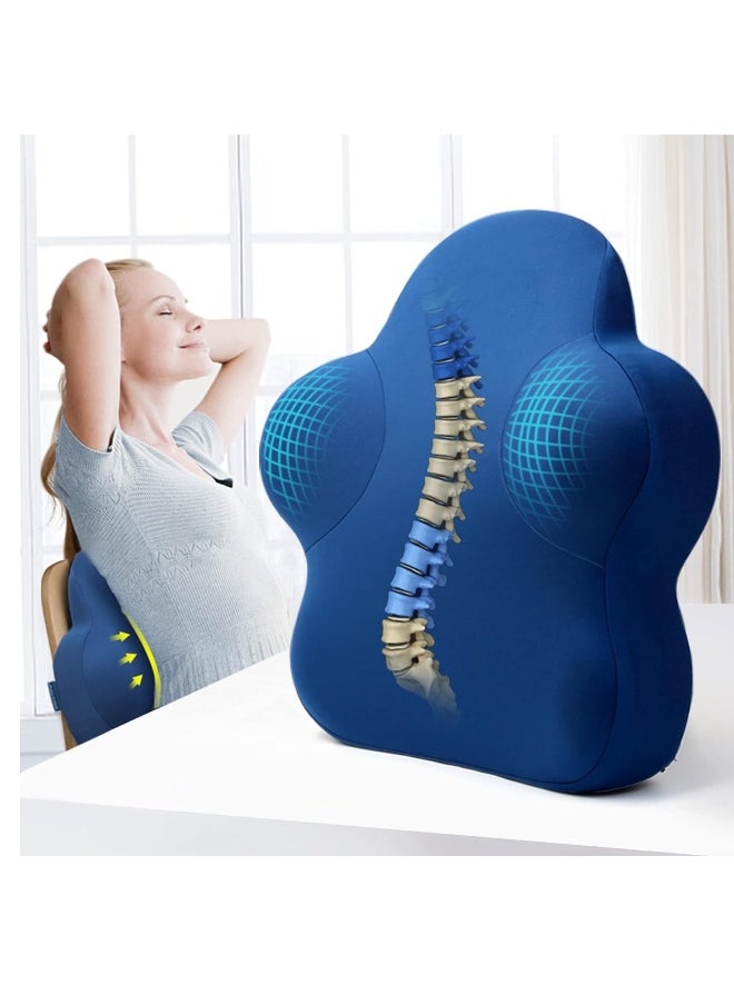 Lumbar Support Pillow for Office Chair, Memory Foam Back Support Pillow Cushion for Back Pain Relief, Lumbar Chair Pillow with Adjustable Strap for Car, Office, Computer, Gaming Chair