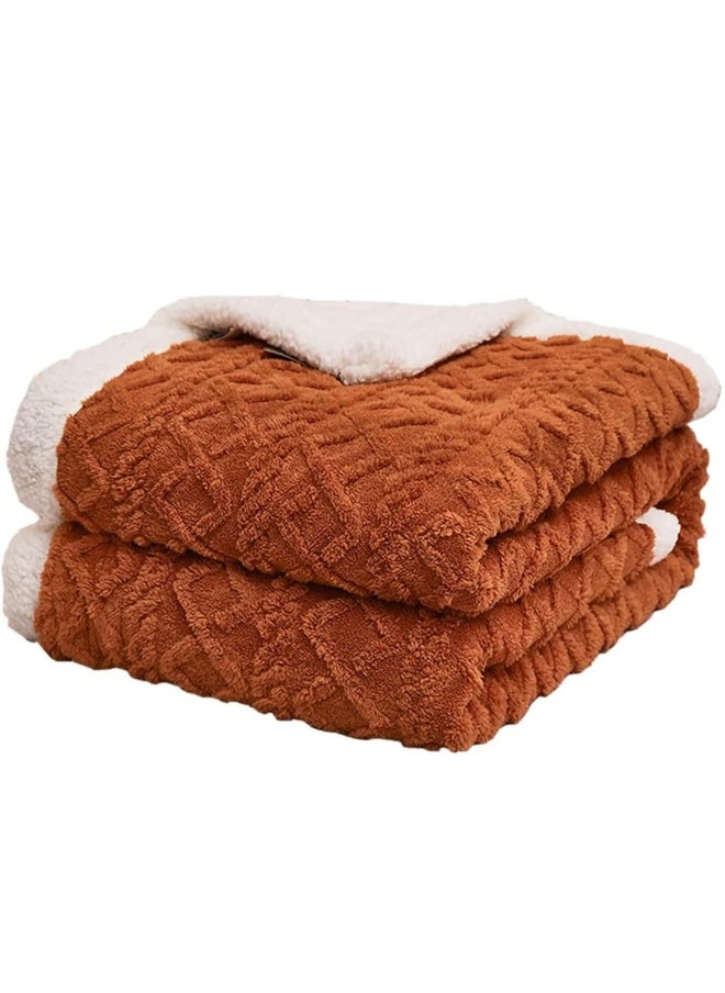 Fleece Throw Blanket Soft Warm Thick Winter Blanket Reversible Cosy Fluffy Blanket for Bed Sofa and Chair Size: 200*230cm