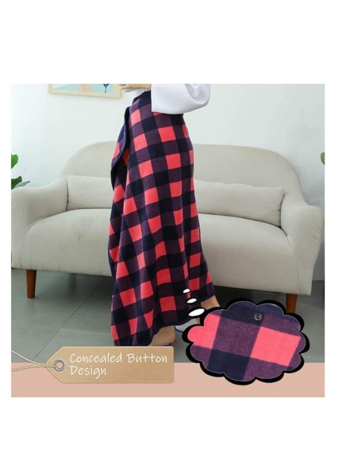 Fleece Wearable Blanket, Comfy Poncho Throw with ons, Plush Sleeveless Blankets, for Women Cape Wrap Cover