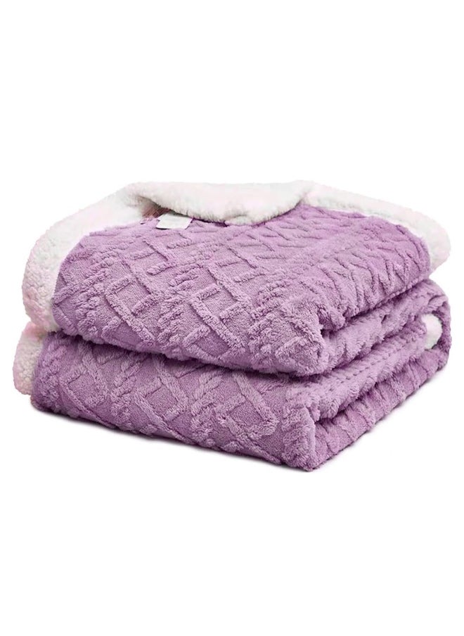 Fleece Throw Blanket Soft Warm Thick Winter Blanket Reversible Cosy Fluffy Blanket for Bed Sofa and Chair Size: 200*230cm