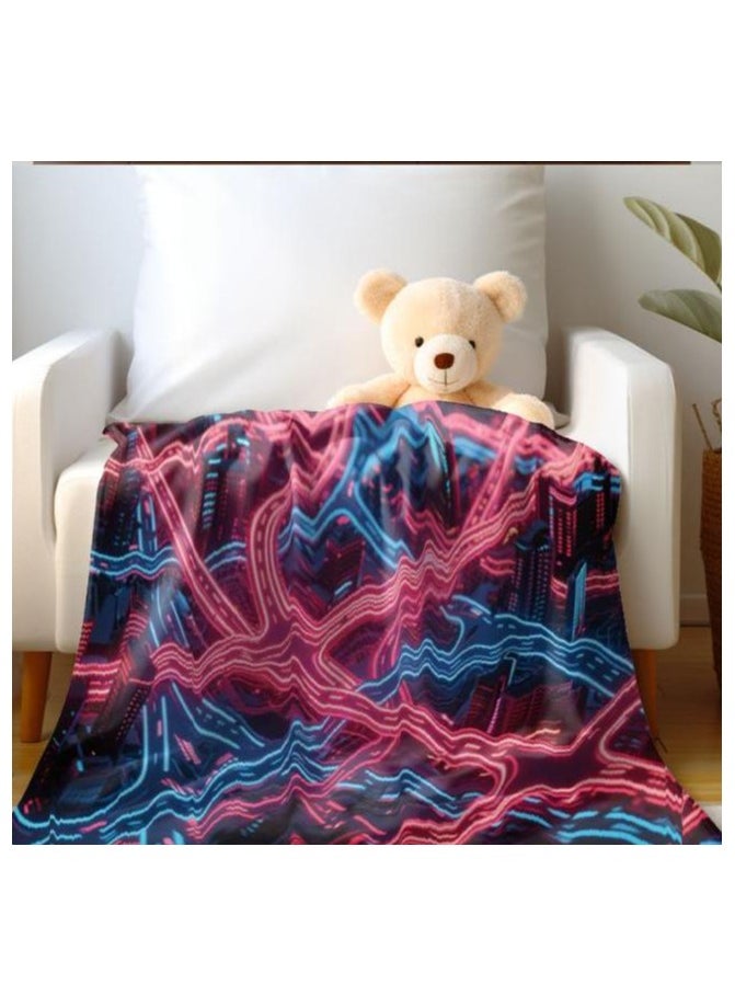 Children's or student cartoon flannel thin blanket (warm and comfortable, suitable for sleep, games) 100cm*150cm