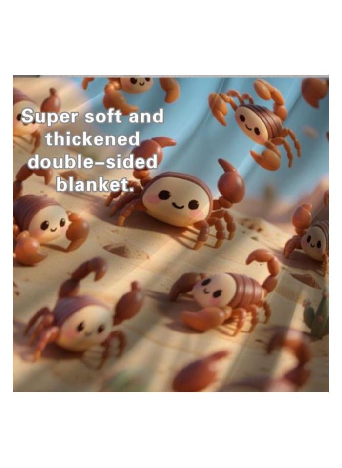 Children's or student cartoon flannel thin blanket (warm and comfortable, suitable for sleep, games) 100cm*150cm