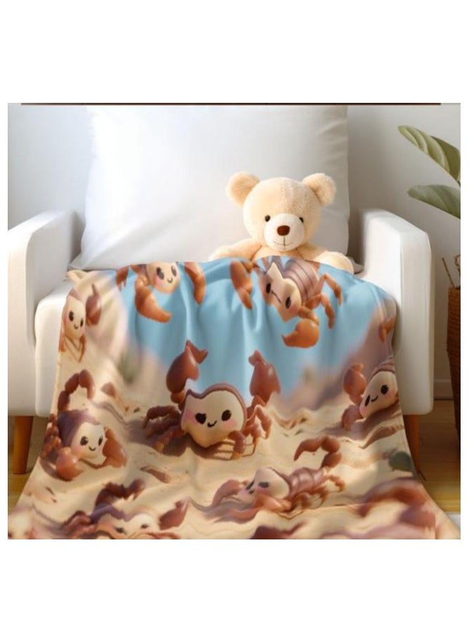 Children's or student cartoon flannel thin blanket (warm and comfortable, suitable for sleep, games) 100cm*150cm
