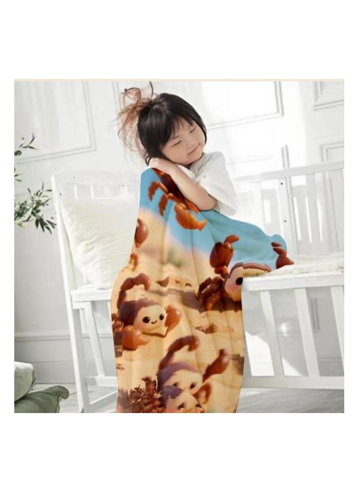 Children's or student cartoon flannel thin blanket (warm and comfortable, suitable for sleep, games) 100cm*150cm