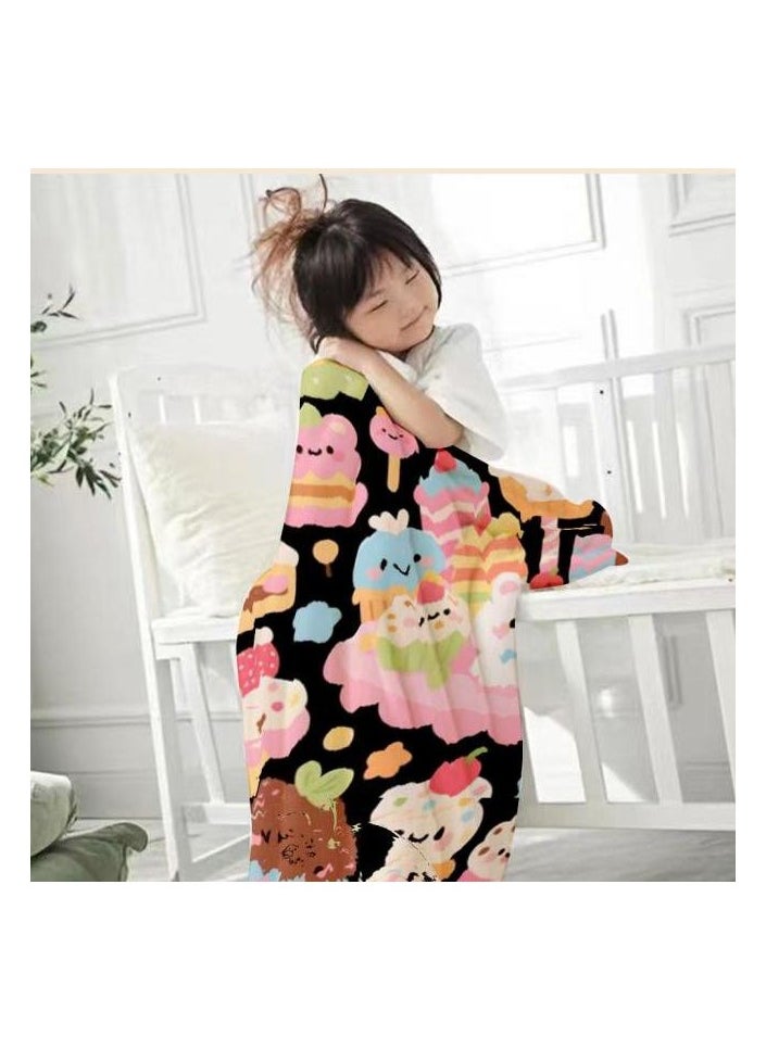 Flannel thin blanket (warm and comfortable, suitable for sleep, gaming, dust removal and sandproof) 150cm*200cm - 464