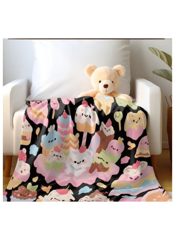 Flannel thin blanket (warm and comfortable, suitable for sleep, gaming, dust removal and sandproof) 150cm*200cm - 464