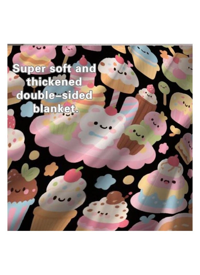 Flannel thin blanket (warm and comfortable, suitable for sleep, gaming, dust removal and sandproof) 150cm*200cm - 464