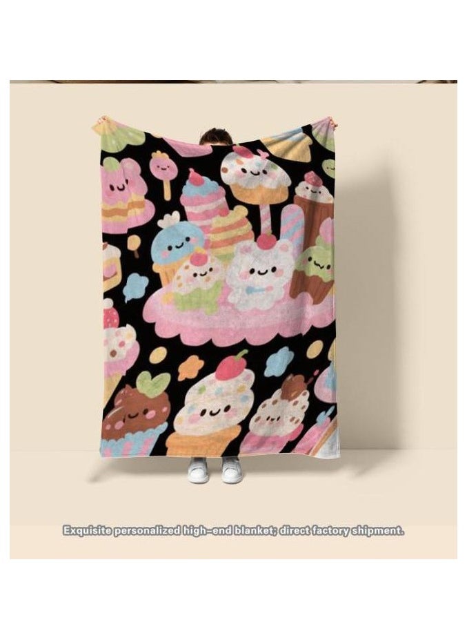Flannel thin blanket (warm and comfortable, suitable for sleep, gaming, dust removal and sandproof) 150cm*200cm - 464