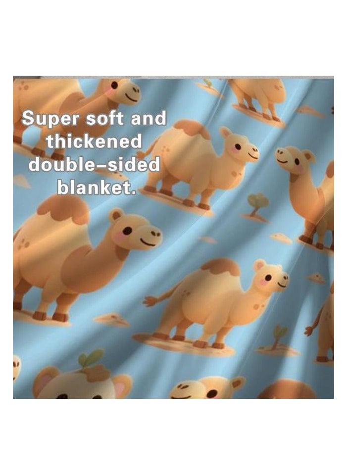 Children's or student cartoon flannel thin blanket (warm and comfortable, suitable for sleep, games) 100cm*150cm - 57