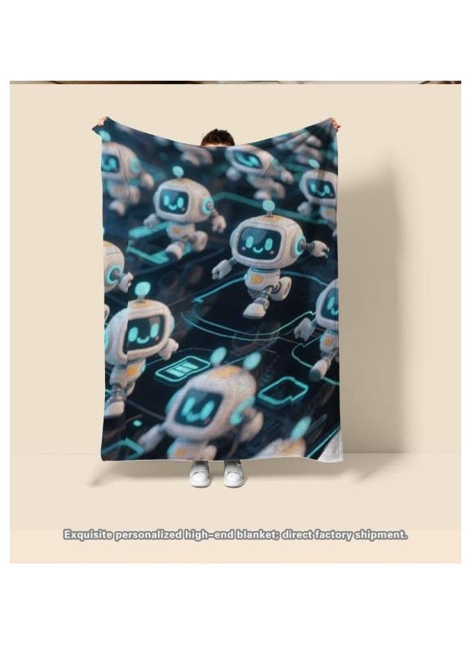 Flannel thin blanket (warm and comfortable, suitable for sleep, gaming, dust removal and sandproof) 150cm*200cm - 434