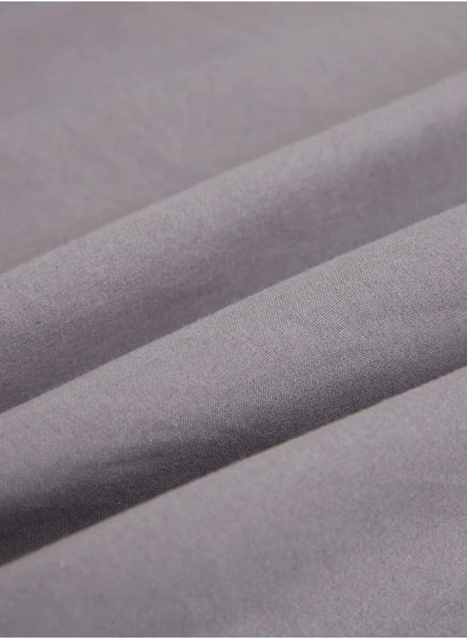 King Size Fitted bed sheet 180*200+30 cm with 2 pillow covers,  set of 3 pieces, plain grey color.