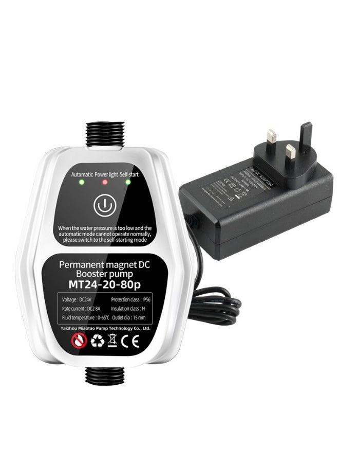 Automatic Water Pressure Booster Pump, 80Pa Automatic Booster Pump Shower Booster Recirculating Pump DC Pressure Switch for Home Bathroom Kitchen Laundry(UK)