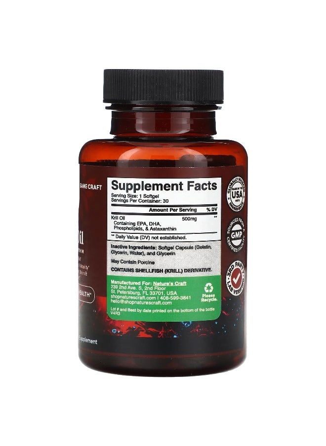 Nature's Craft, Krill Oil with Astaxanthin, 30 Softgels