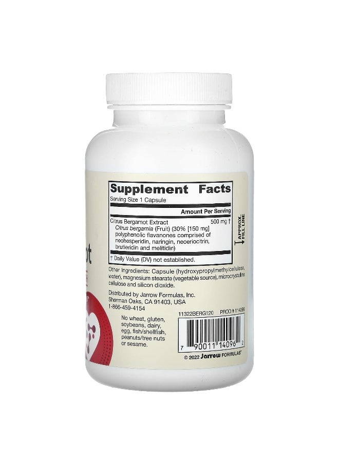Jarrow Formulas, Vegan Citrus Bergamot, 500 mg, 120 Veggie Capsules
