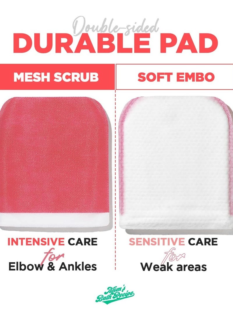 Body Peeling Pad Strong, All in One Bubble Body Wash & Scrub Gloves with Kelp & Biotics, Intense Exfoliating Mitts for Dead Skin Cells, Goosebumps and Scaly Skin, 8 Sheets