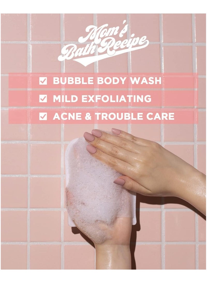Body Peeling Pad Trouble Care, Acne Remover All in One Bubble Body Wash & Scrub Gloves with BHA & Cica, Exfoliating Washcloth for Dead Skin Cells, Body Acne Breakouts, 8 Sheets