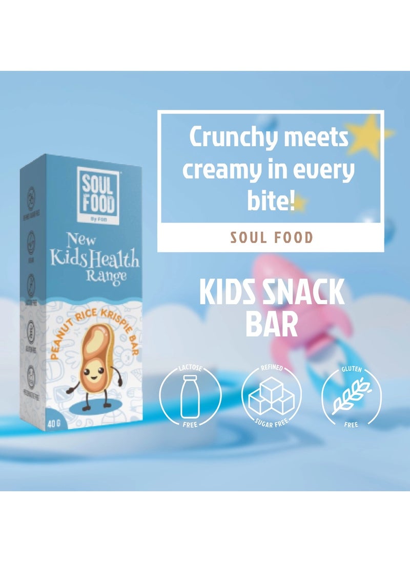 Soul Food Energy Bar with Peanut Rice Krispies - vegan, gluten free, refined sugar free 40g x 12