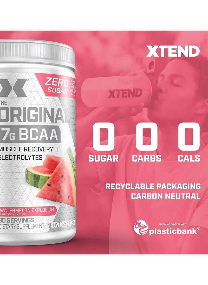 Original BCAA Powder, Sugar Free Post Workout, Muscle Recovery, Drink With Amino Acids 7g BCAAs, For Men And Women, Watermelon Explosion Flavor , 30 Servings